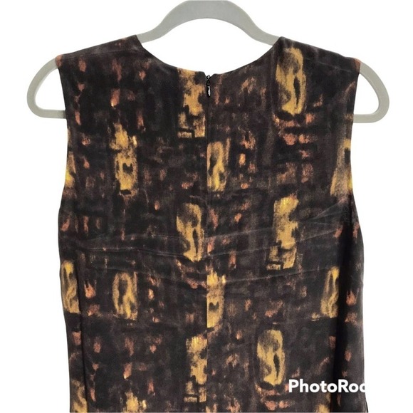 The Korner brown abstract watercolor Shift Dress size XS NWT - Picture 4 of 7